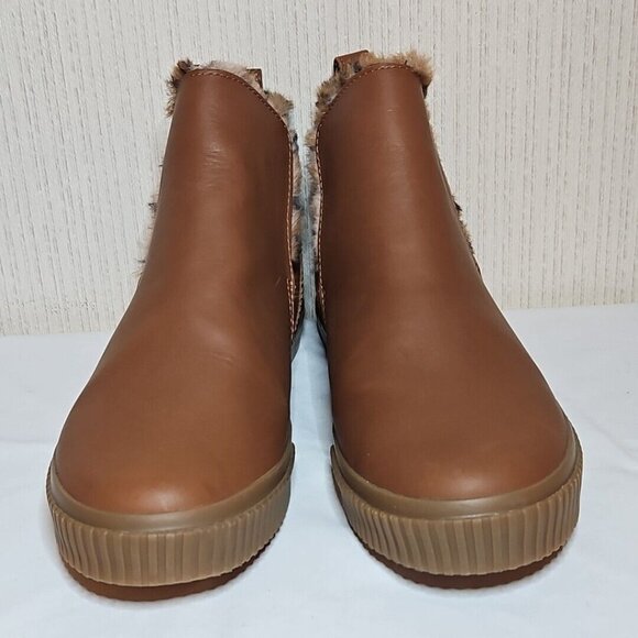 Timberland Leather Ankle Boot Womens 9 Skyla Bay Brown Faux Fur Lined A5U48 - Picture 2 of 15